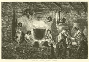 Urban Tavern, Distillation and Consumption of Chicha (engraving) by French School