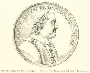 Medal Cabinet of the Imperial Library, Jacques de Sainte-Beuve, medal by Bertinet (engraving) by French School