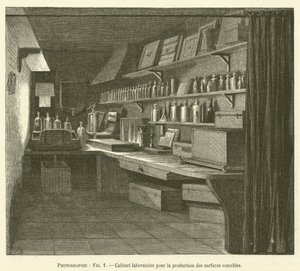Laboratory Cabinet for the Production of Sensitive Surfaces (engraving) by French School