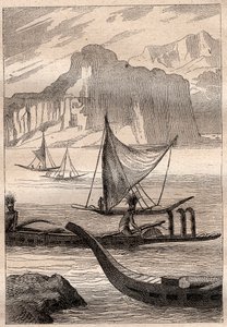 Canoes of the Marquises Islands - illustration taken from 