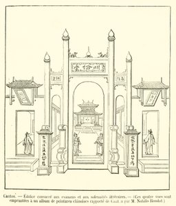 Canton, Building Dedicated to Exams and Literary Ceremonies (engraving) by French School