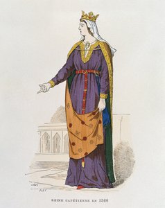 Capetian Queen in 1360, from Costumes civils et militaires des francais a travers les siecles