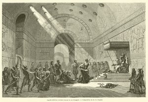 Hebrew Captives Brought Before the King of Assyria (engraving) by French School