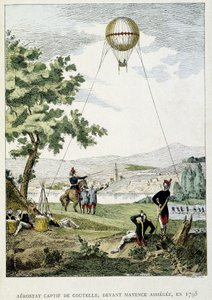 Captive aerostat by Jean Marie Joseph Coutelle, before Mainz siege by French School