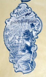 Card advertising Tzigane evenings at Maxims, Paris by French School