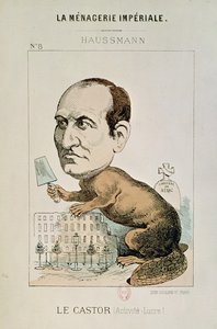 Caricature of Baron Georges Eugene Haussmann (1809-91) as a Beaver, from 