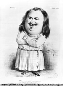 Caricature of Honore de Balzac, illustration from 