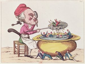 Caricature of Maximilien de Robespierre (1758-94), 1793