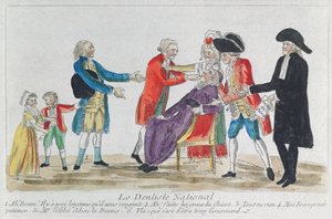 Caricature of the nationalisation of church property in France during the French Revolution, 1792