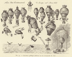 Italian Political Caricature on the Events of 1848 (engraving) by French School
