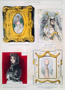 Caricatures of painters, Franz Xavier Winterhalter, Glaize Fils, illustration from Le Salon pour Rire by French School