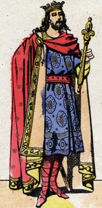 Carolingian dynasty: Portrait of Charles III called the Simple (879-929) king of the Franks from 898 to 922. Epinal imaging from the end of the 19th century. Private collection.