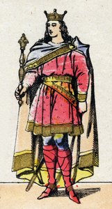 Carolingian dynasty: Portrait of Louis V dit le Faineant (967-987), king of the Franks by French School