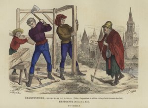 Carpenters and a Beggar, 15th Century