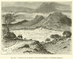 Open-Pit Rock Salt Quarry in Cardone, Catalonia, Spain (engraving) by French School