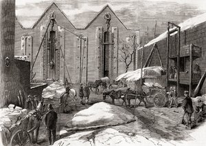 Carting the ice at Mr Charles