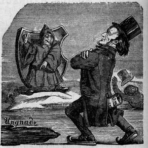 Cartoon of German composer Richard Wagner (1813-1883) by French School