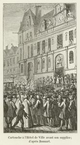 Cartouche at the Hotel de Ville before his execution; after Bonnart