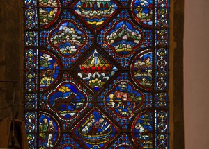 Cathedral of Chartres, Stained Glass: The Life of Noah (detail) by French School