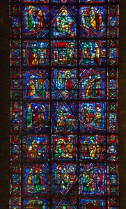 Cathedral of Chartres, Stained Glass: The Life of Saint Fulbert (detail) by French School