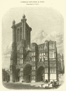 Saint-Pierre Cathedral of Troyes, Department of Aube (engraving) by French School