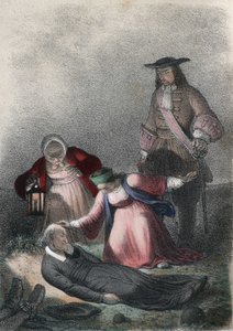 Catherine I of Russia (1684 - 1727), a child, finds Pastor Skovronski, the pastor who raised her, dying among the dead of Mariembourg, a city invaded by the Russians, from 