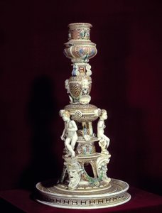 Chandelier in Fine Faience from Saint Porchaire by French School