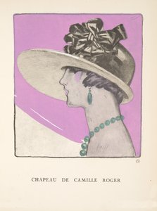 Hat by Camille Roger, from a Collection of Fashion Plates by French School