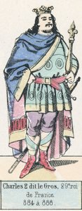 Charles II called the Fat, 29th King of France, 884 to 888 by French School