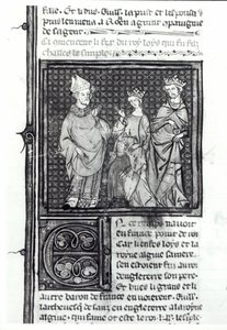 Charles III the Simple with His Wife and Son, Louis IV, Grandes Chroniques de France by French School