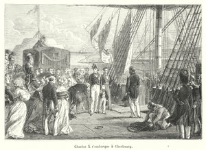 Charles X embarks at Cherbourg by French School