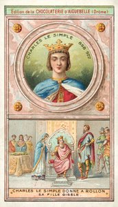Charles the Simple giving his daughter Gisele to Rollo of Normandy in marriage, 911 by French School