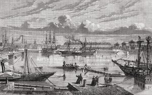Cherbourg in the 18th Century, Engraved by Le Breton After Pibaraud, from 