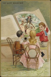 Children Reading Oversized Book by French School