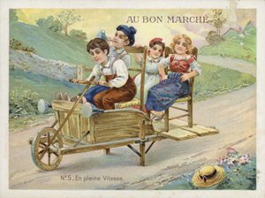 Children Playing on Converted Wheelbarrow