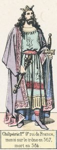 Chilperic I, 9th King of France, ascended the throne in 567, died in 584 by French School