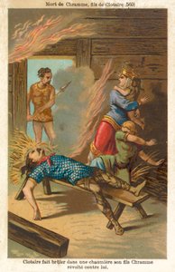 Chlothar I, King of the Franks, Burning to Death His Rebel Son Chram and His Family, 560 by French School