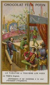 Chocolat Felix Potin Trade Card, Theatre Through the Ages by French School