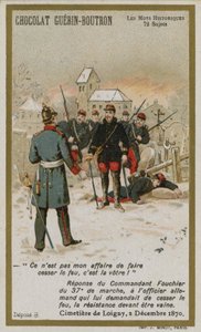 Chocolat Guerin-Boutron Trade Card, Historic Words Series by French School