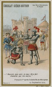 Chocolat Guerin-Boutron Trade Card, Historic Words Series by French School