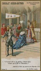 Chocolat Guerin-Boutron Trade Card, Historic Words Series by French School