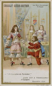 Chocolat Guerin-Boutron trade card, Historic Words series by French School