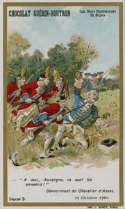 Chocolat Guerin-Boutron trade card, Historic Words series by French School