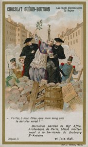 Chocolat Guerin-Boutron trade card, Historic Words series by French School
