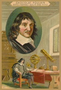 Chocolat Poulain trade card, Rene Descartes by French School