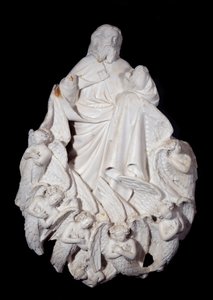 Christ surrounds angels. Marble sculpture, French school by French School