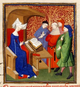 Christine Instructing, MS Harley 4431, f.259v, France, c.1410-14 by French School