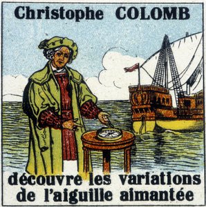 Christopher Columbus discovers the variations of the magnetic needle by French School