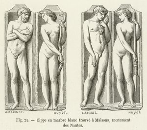 White Marble Cippus Found at Maisons, Monument of the Nautes