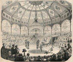 Cirque National des Champs Elysees in the 19th Century - Engraving in 